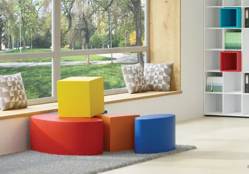 ELIPSA MALÁ taburet, koženka šedá