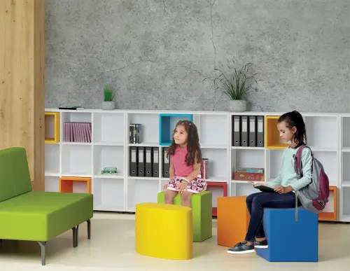 ELIPSA MALÁ taburet, koženka šedá