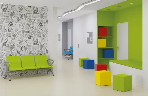 KOSTKA taburet, koženka oranžová