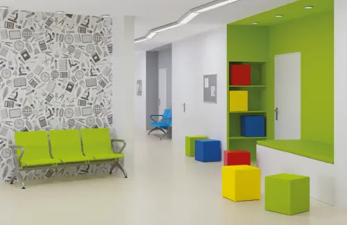 KOSTKA taburet, koženka šedá