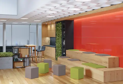 KOSTKA taburet, koženka zelená Apple