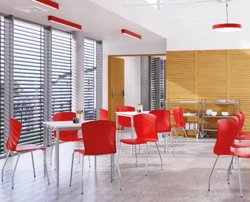 ASTRID CR židle konferenční, kostra chromová, plast červená