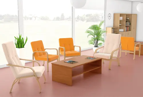 RO - 09 křeslo čalouněné látkou Bora, dřevěné BORA 14 - látka bílá káva