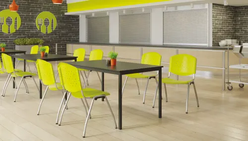 FLORIDA ST židle konferenční, kostra stříbrná, plast světle modrý