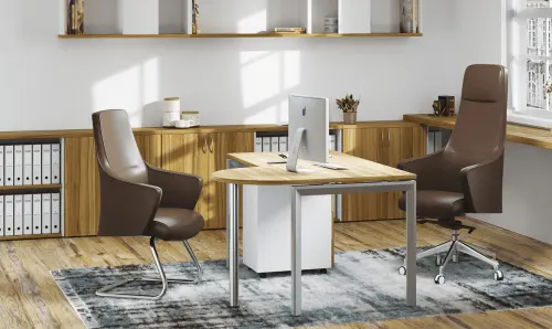 GRANADA - K  křeslo konferenční, koženka šedá