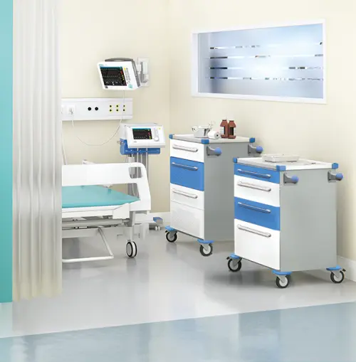 MOBI 05 N vozík zdravotnický plast ABS - modrá