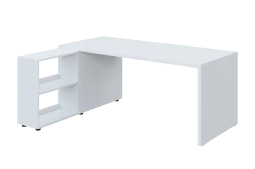 QRL 8 - 183 stůl pracovní, levý lamino - bílá/červená flamengo