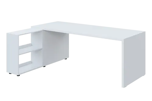 QRL 8 - 203 stůl pracovní, levý lamino - bílá/červená flamengo