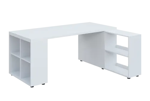 QRLT 8 - 183 stůl pracovní, pravý lamino - bílá/červená flamengo