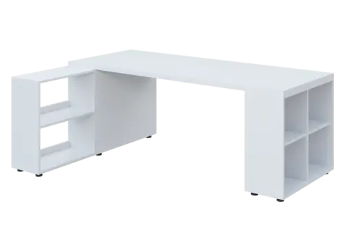 QRLT 8 - 203 stůl pracovní, levý lamino - bílá/pomeranč