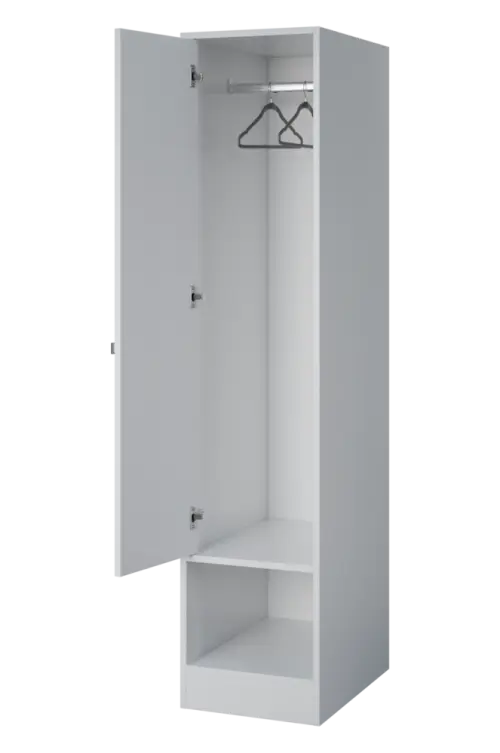 QN 5 - 4STN skříň šatní, 1-dveřová, levá, výsuvné ramínko, 1830x400x600, šedá