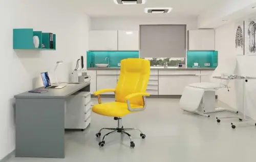 MALLORCA křeslo kancelářské, chrom kříž, kolečka uni, EKO-PU šedá