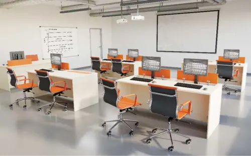 PARMA židle kancelářská, kříž chrom, ekokůže oranžová