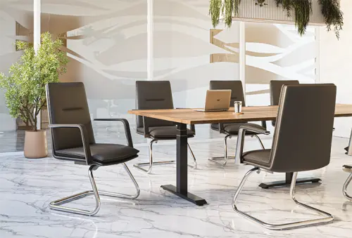 RUBEN - K křeslo konferenční s područkami, ekokůže černá