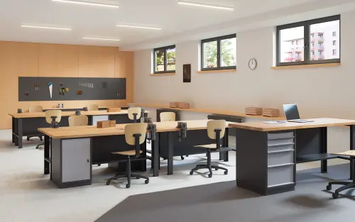 SDU 1 200/80 stůl s odkládací policí, deska spárovka s. 40 mm