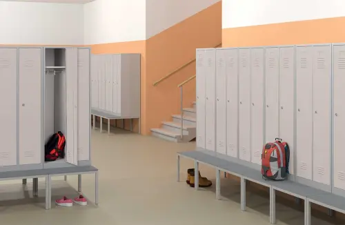 SJS 180 - 60 LAV skříň šatní vysoká s lavičkou, 2-dílná, šedá