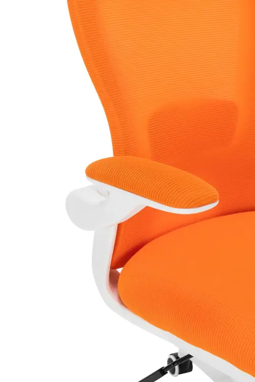 NAVI židle kancelářská, bílý plastový kříž, oranžová