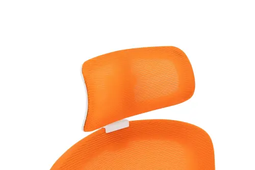 NAVI židle kancelářská, bílý plastový kříž, oranžová