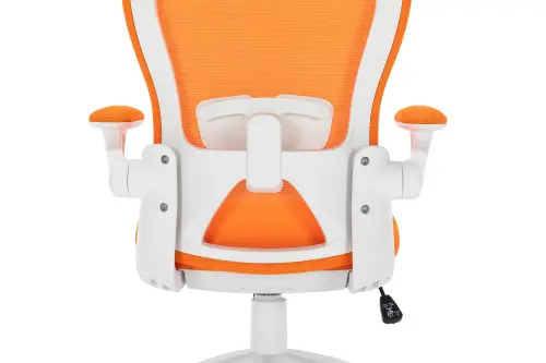 NAVI židle kancelářská, bílý plastový kříž, oranžová