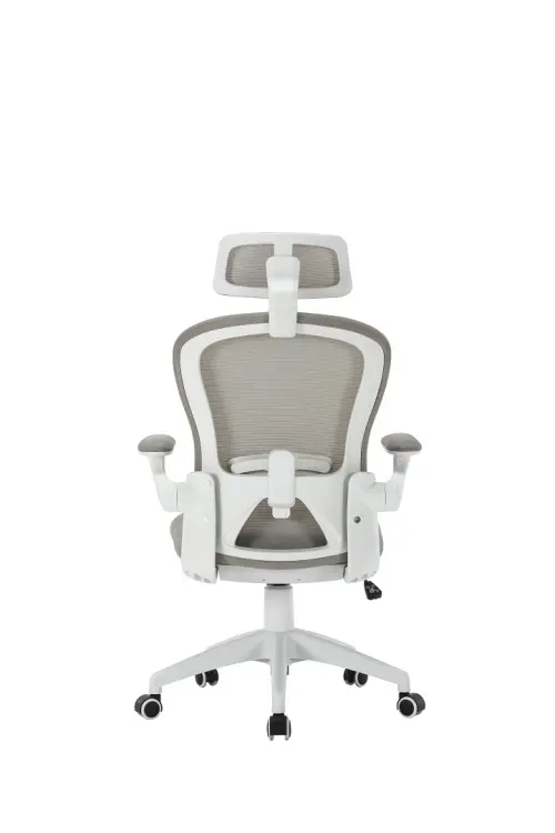 NAVI židle kancelářská, bílý plastový kříž, šedá