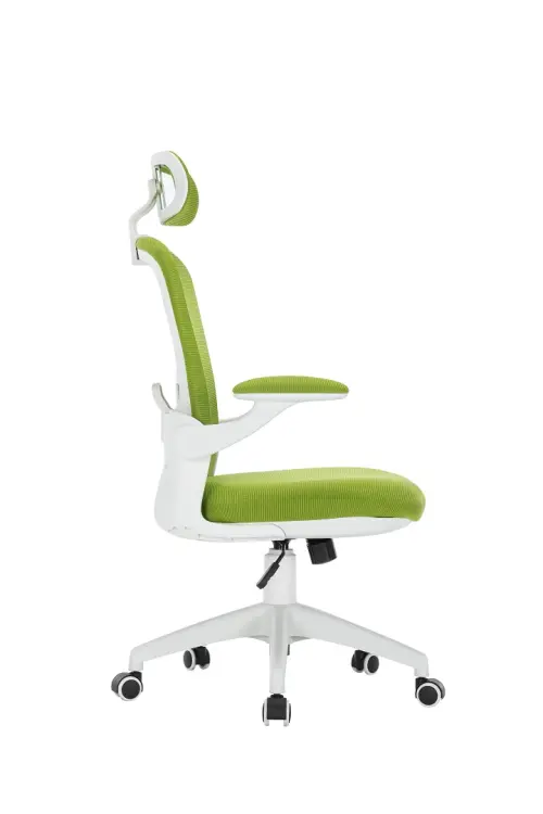 NAVI židle kancelářská, bílý plastový kříž, zelená