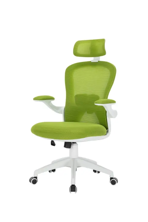 NAVI židle kancelářská, bílý plastový kříž, zelená