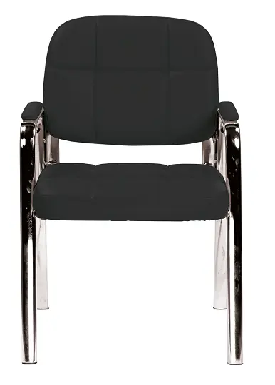 ANDY židle konferenční, kostra chrom, černá PU