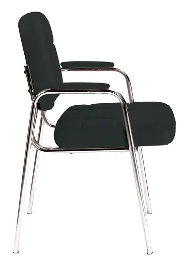 ANDY židle konferenční, kostra chrom, černá PU