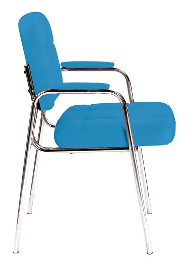 ANDY židle konferenční, kostra chrom, modrá PU