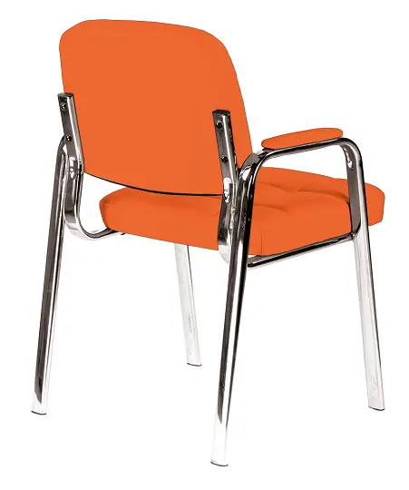 ANDY židle konferenční, kostra chrom, oranžová PU