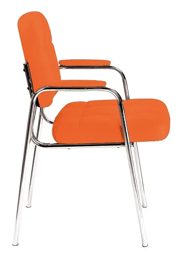 ANDY židle konferenční, kostra chrom, oranžová PU
