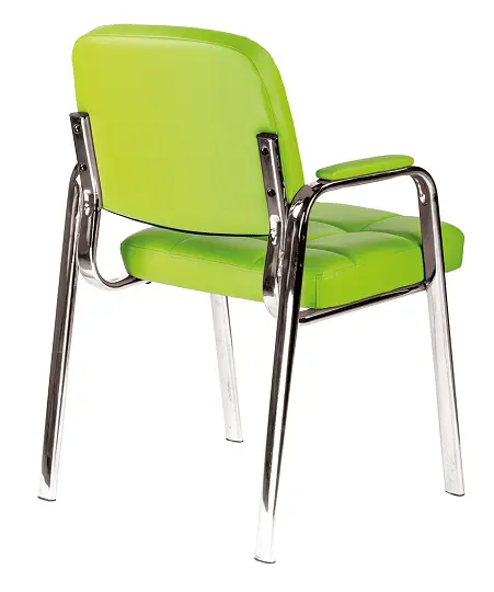 ANDY židle konferenční, kostra chrom, zelená PU