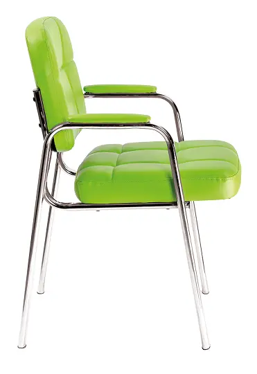 ANDY židle konferenční, kostra chrom, zelená PU