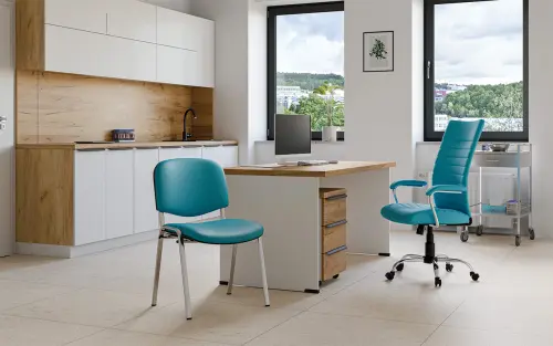 MESSINA CR židle konferenční, kostra chrom, koženka černá