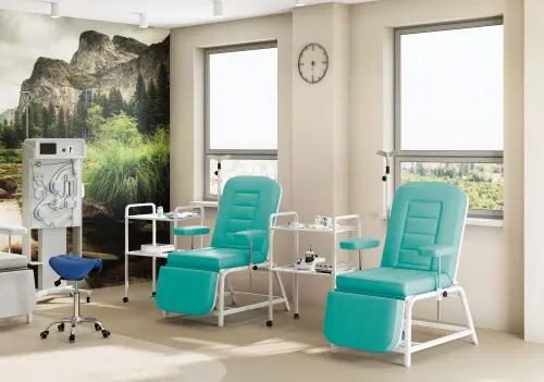 OZC - 13 křeslo odběrové, tyrkysové