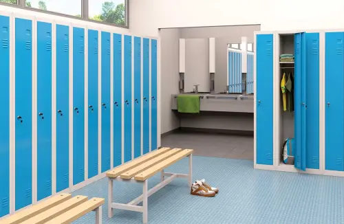 JP - 600 skříň šatní, 1850x600x500 mm, 2-dílná, šedá/modrá