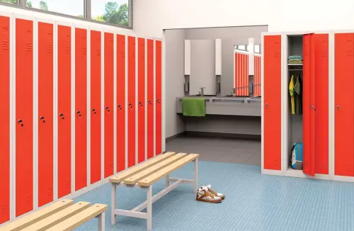JP - 600 skříň šatní, 1850x600x500 mm, 2-dílná, šedá/červená