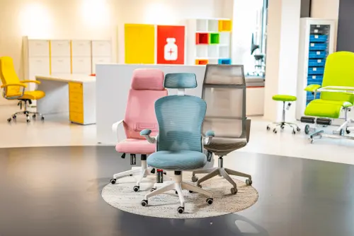 NOEMI - W židle kancelářská, bílá kostra, oranžová