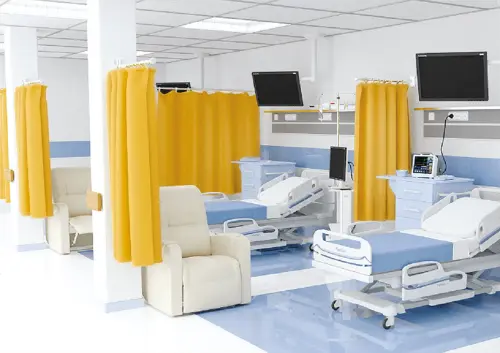 ZT - 03 zástěna teleskopická včetně závěsu, žlutá