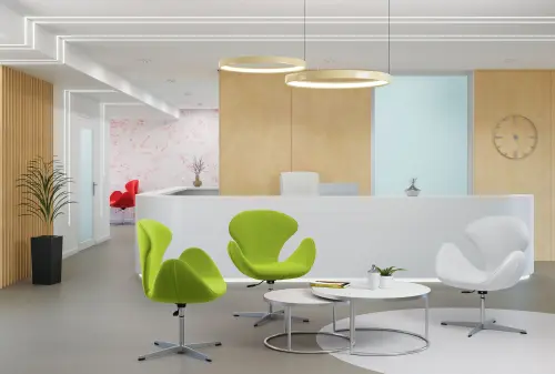 FLORA židle konferenční, látka zelená