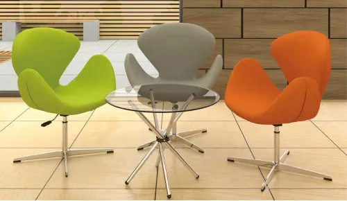 FLORA židle konferenční, látka zelená