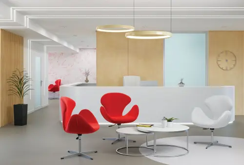 FLORA židle konferenční, látka červená