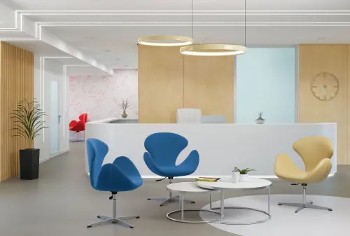 FLORA židle konferenční, látka modrá