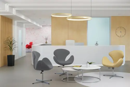 FLORA židle konferenční, látka šedá