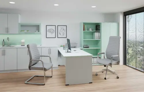 LINCOLN křeslo kancelářské, bílá kůže