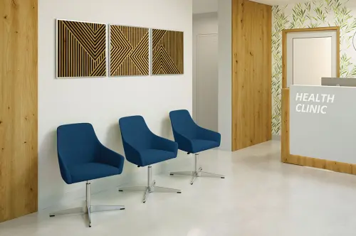 SELLY židle konferenční, látka modrá