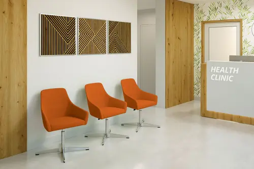 SELLY židle konferenční, látka oranžová