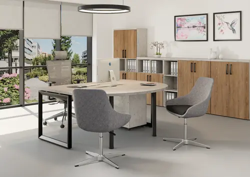 DAFNE židle konferenční, látka šedá/černá