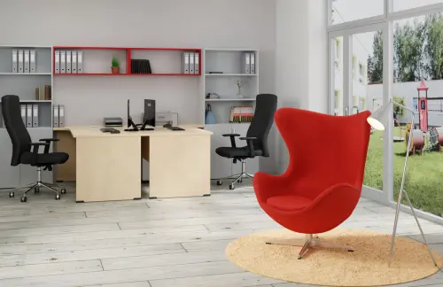 RELAX křeslo otočné, kříž ALU, látka červená