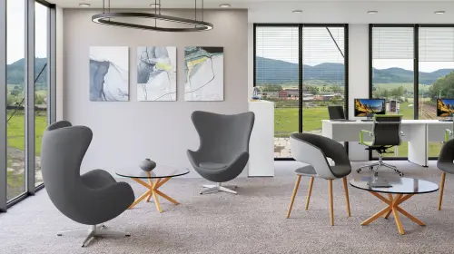 RELAX křeslo otočné, kříž ALU, látka antracitová